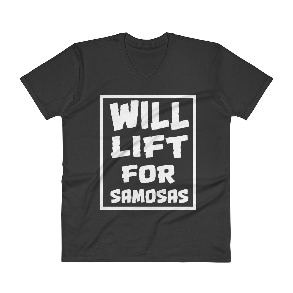 Bolly Physique - Will Lift For Samosas - V-Neck T-Shirt