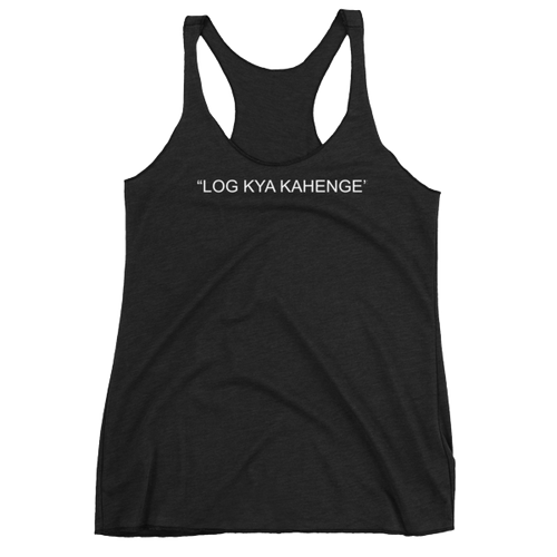 Bolly Physique -  2 Sided - Log Kya Kahenge Women's Racerback Tank