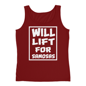 Bolly Physique - Will Lift For Samosas - Ladies' Tank (Silhouette Fit)