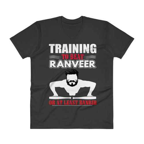 Bolly Physique - Training To Beat Ranveer - V-Neck T-Shirt