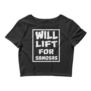 Bolly Physique - Will Lift For Samosas - Women’s Crop Tee