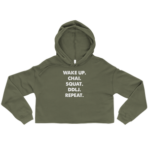 Bolly Physique - Wake Up & Repeat - Women's Crop Hoodie