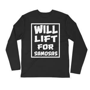 Bolly Physique - Will Lift For Samosas - Long Sleeve Fitted Crew